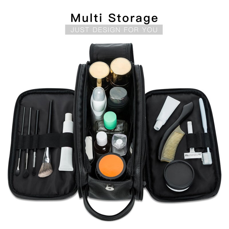 Elviros Toiletry Bag for Men  Large Travel Shaving Dopp Kit Water-resistant Bathroom Toiletries Organizer PU Leather Cosmetic Bags - Image 2